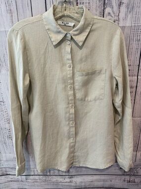 NA-KD Linen Button-Up Shirt XS